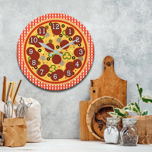 Relógio de Parede de Pizza Engraçado