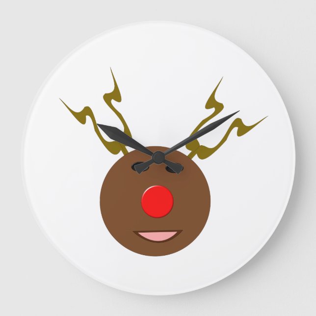 Relógio de Parede de Reindeer Cyber Christmas (Frente)