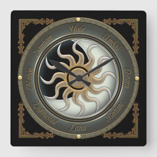 Relógio de Parede de Rodas Pagan Sun e Moon