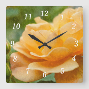 Relógio de Parede de Rosa Laranja