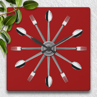 Relógio de Parede de Spoon e Fork