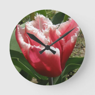 Relógio de Parede de Tulipas Rosa