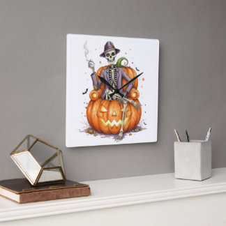 Relógio de Parede Decoração Abóbora de Halloween S