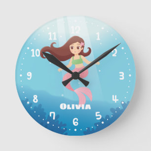 Relógio de Parede Decoração de Quarto de Meninas S