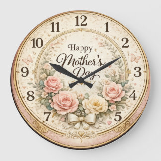 Relógio de Parede Decorativo Dia das Mães Floral