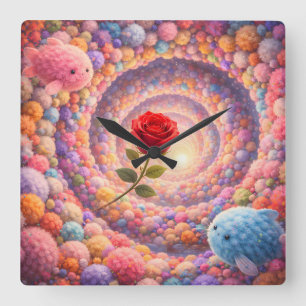 Relógio de Parede Decorativo Infantil Fantasia Ros