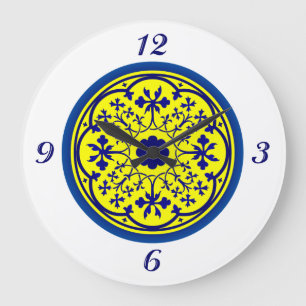 Relógio de Parede Delft Inspirado Azul Branco Amar