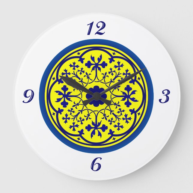 Relógio de Parede Delft Inspirado Azul Branco Amar (Frente)