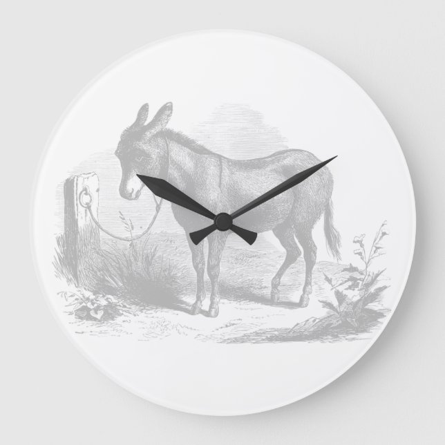 Relógio de Parede Desenho de Burro (Frente)