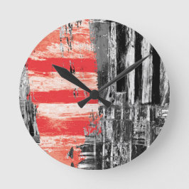 Relógio de Parede – Design Abstrato Pulso Vermelho