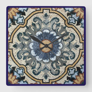 Relógio de Parede - Design de Azulejo Quadrado