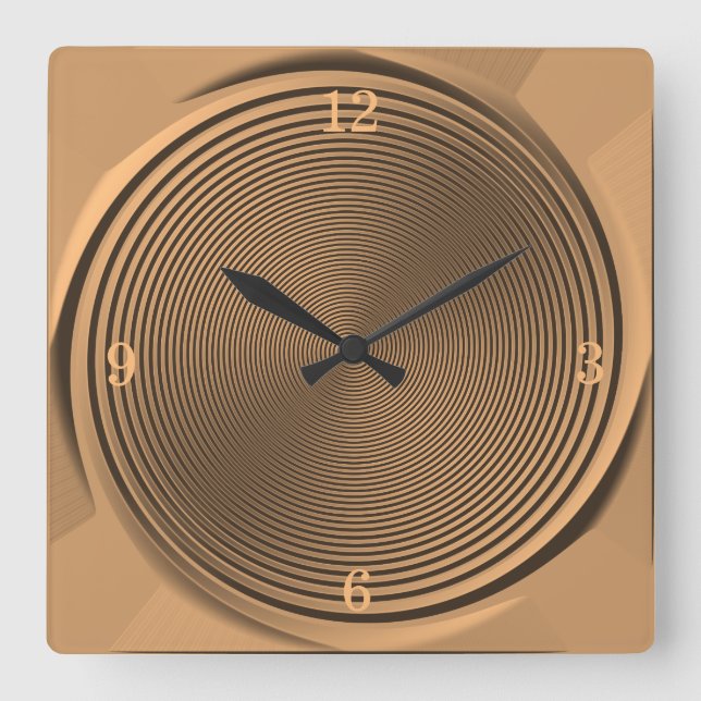 Relógio de Parede >Design Redemoinho Dourado/Preto (Frente)