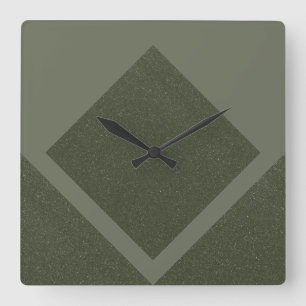 Relógio de Parede Diamante Verde - Design Geométri