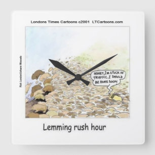 Relógio de Parede Divertido Lemmings Hora do Rush