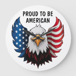 Relógio de Parede do Bandeira Americano da Águia