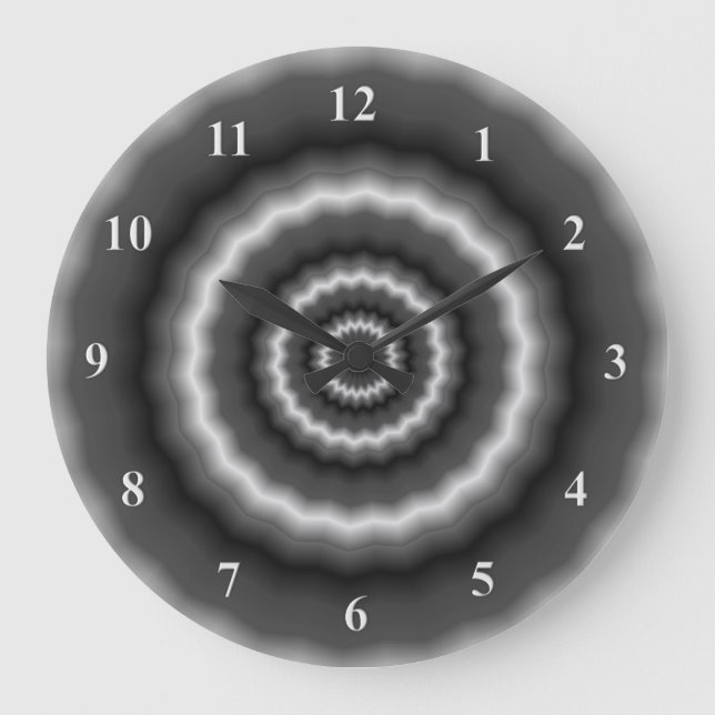 Relógio de Parede do Caleidoscópio Negro e Branco (Frente)