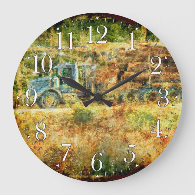 Relógio de Parede do Caminhão de Login no Tempo (Frente)
