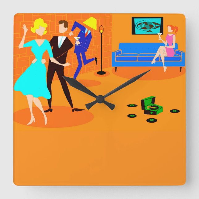 Relógio de Parede do Cocktail Retro (Frente)