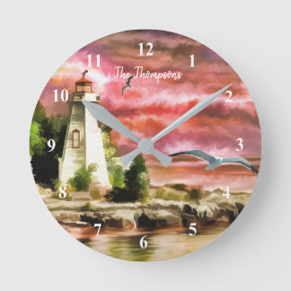 Relógio de Parede do Farol de Arte Personalizado
