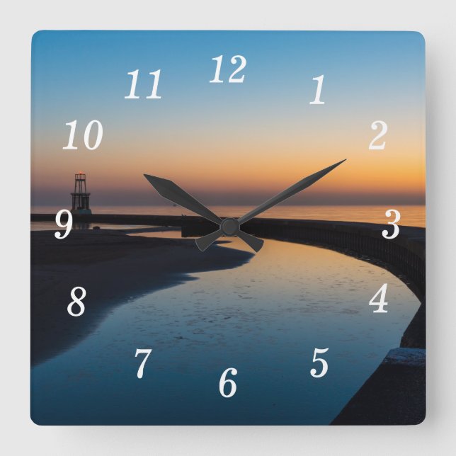 Relógio de Parede do Farol do Norte de Chicago (Frente)