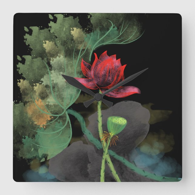 Relógio de Parede do Flor Lotus (Frente)