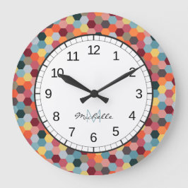 Relógio de Parede do Hexágono Geométrico do Monogr