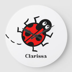 Relógio de Parede do Padrão Ladybird Personaliza