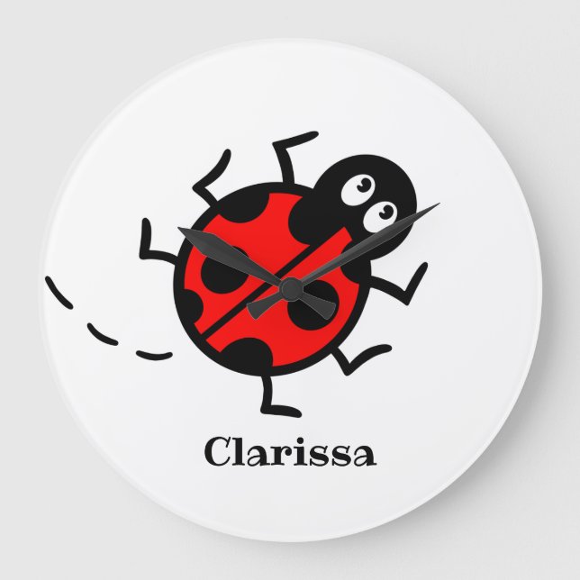 Relógio de Parede do Padrão Ladybird Personalizado (Frente)