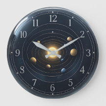 Relógio de parede do sistema solar 3D com discagem