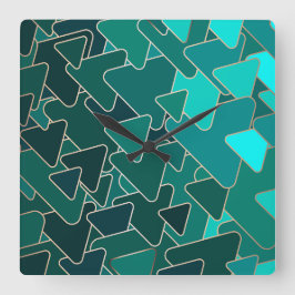 Relógio de Parede do Teal e do Triângulo Geométric