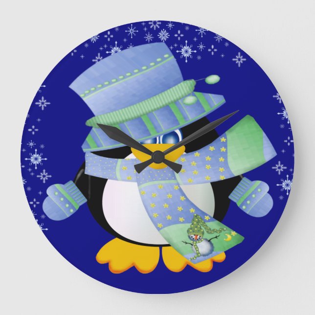 Relógio de Parede do Tempo do Pinguim (Frente)