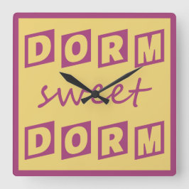 Relógio de parede "Dorm Sweet Dorm"