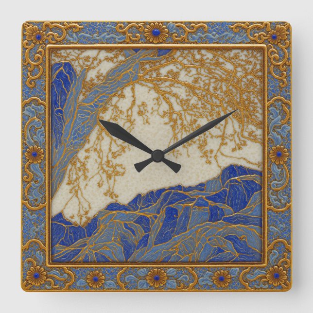 Relógio de Parede Dourado Prata Lapis Alpes France (Frente)