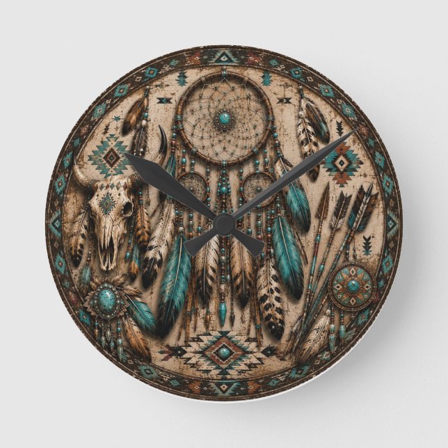 Relógio de Parede Dreamcatcher Turquesa (Frente)