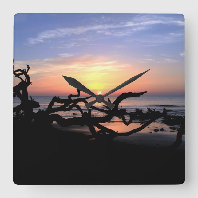 Relógio de parede Driftwood Sunrise (Frente)