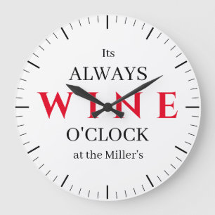 Relógio de Parede É Hora do Vinho Bar de Vinho D