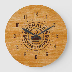 Relógio de Parede Efeito Gravação Café de Michale
