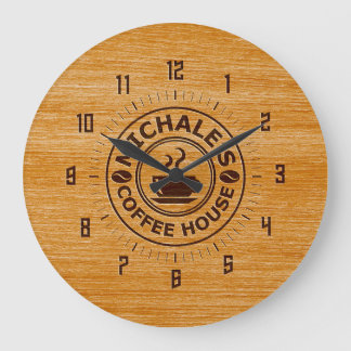Relógio de Parede Efeito Gravação Café de Michale