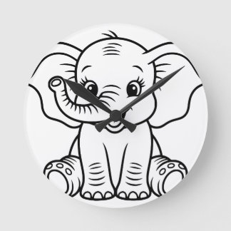 Relógio de Parede Elefante Bebê