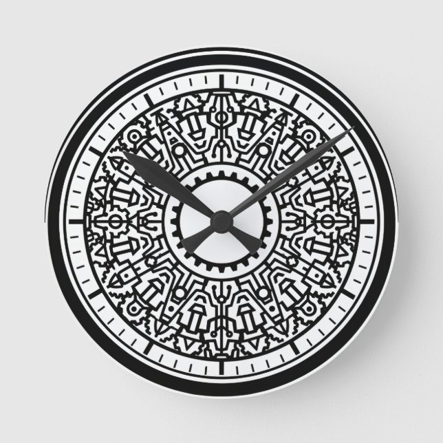 Relógio de parede Emblema Geométrico Industrial (Frente)