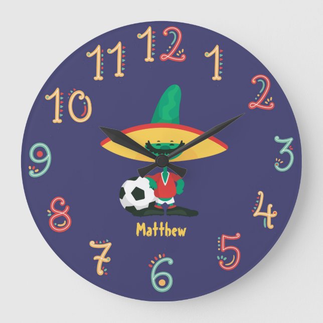 Relógio de Parede Engraçado de Futebol Mexicano pa (Frente)