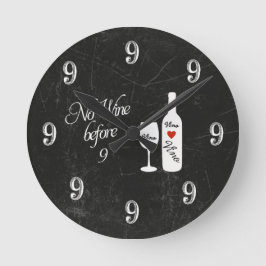 Relógio de Parede Engraçado - Sem Vinho antes das 