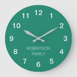 Relógio de Parede Esmeralda Verde Minimalista Pers