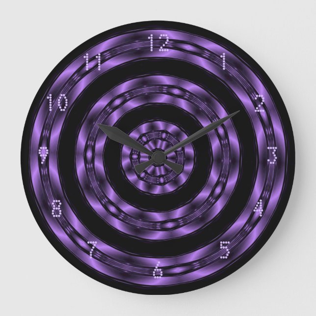 Relógio de Parede Espiral com Cromo Roxo (Frente)