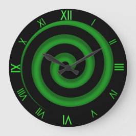 Relógio de Parede Espiral Negra e Verde