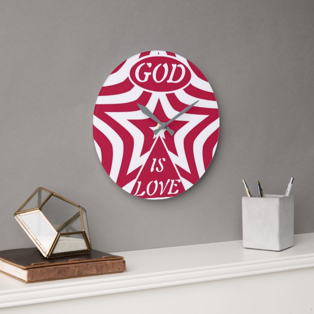 Relógio de Parede Estrela Deus é Amor Clássico Ver (Escritório)
