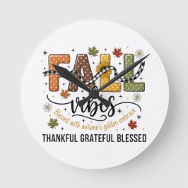 Relógio de Parede Fall Vibes – Agradecido Grato Ab