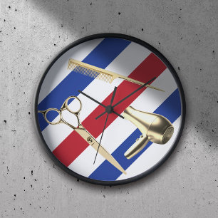 Relógio De Parede Ferramentas Douradas do Stylist para o Cabelo Comp