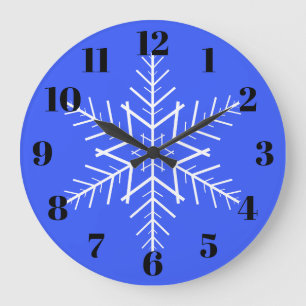 Relógio de Parede Floco de Neve em Azul