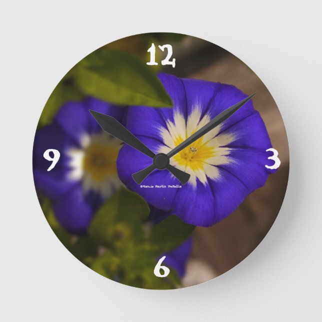 Relógio de Parede Flor Azul (Frente)